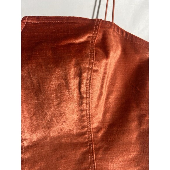 Free People Dress Woman's S Rust Orange Velvet Mini Open Back Elastic Straps - Picture 5 of 9